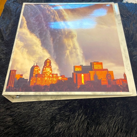 Vintage downtown Buffalo with Niagara Falls in background laminated binder - Picture 1 of 8
